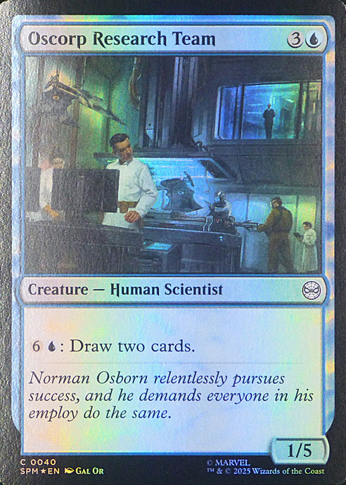 Magic the Gathering: Spider-Man

Oscorp Research Team SPM C0040 - Foil
