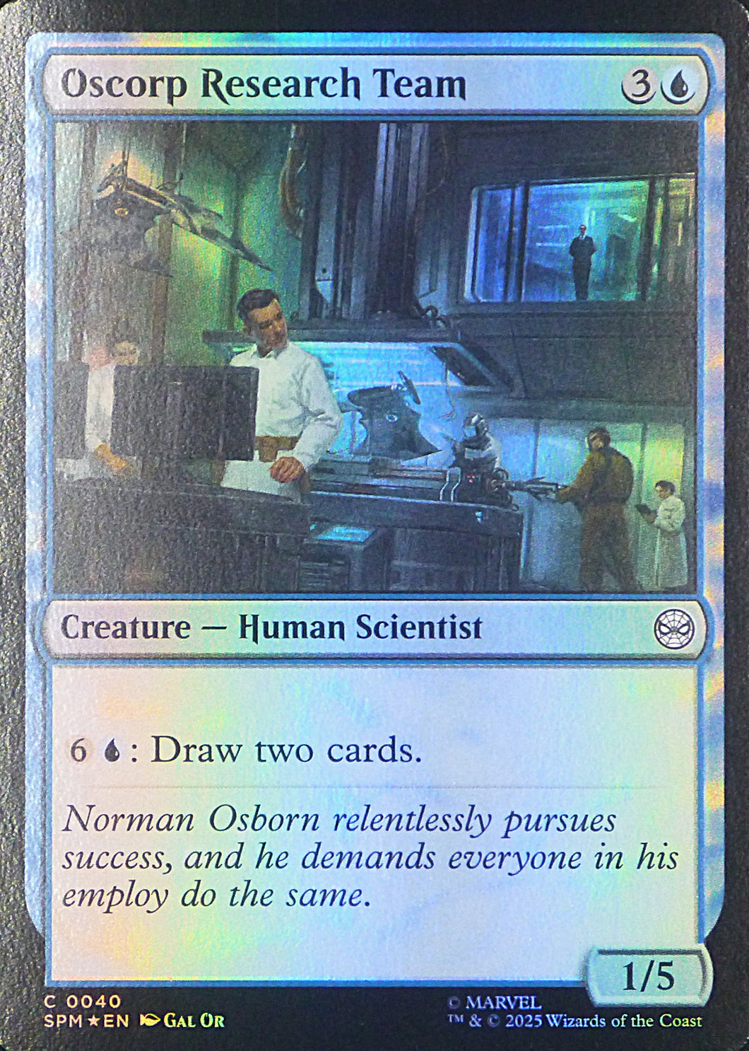 Magic the Gathering: Spider-Man

Oscorp Research Team SPM C0040 - Foil