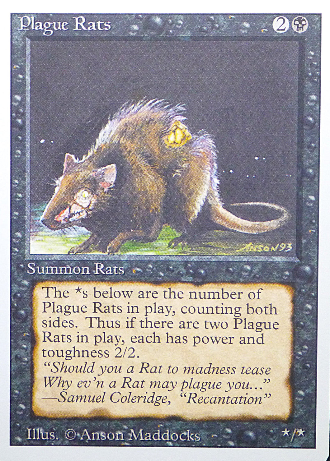 Magic the Gathering: Revised/3rd Edition
Plague Rats - Revised - Common - 123