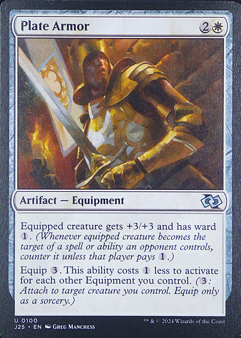 Magic the Gathering: Foundations Jumpstart

Plate Armor J25 U0100
