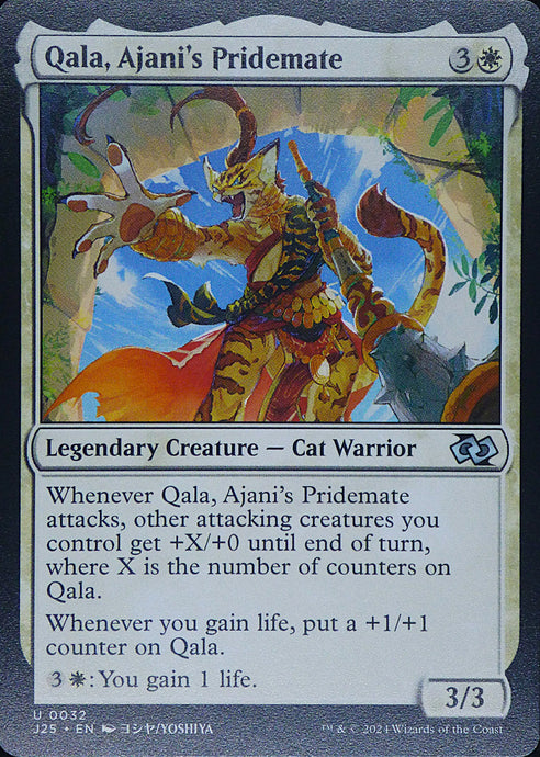 Magic the Gathering: Foundations Jumpstart

Qala, Ajani's Pridemate J25 U0032