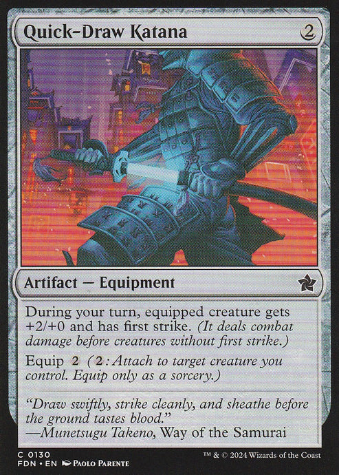 Magic the Gathering: Foundations Quick-Draw Katana FDN C0130 Non-Foil