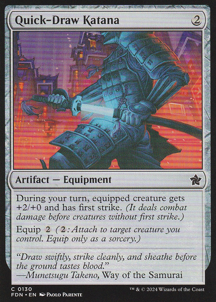Magic the Gathering: Foundations Quick-Draw Katana FDN C0130 Non-Foil