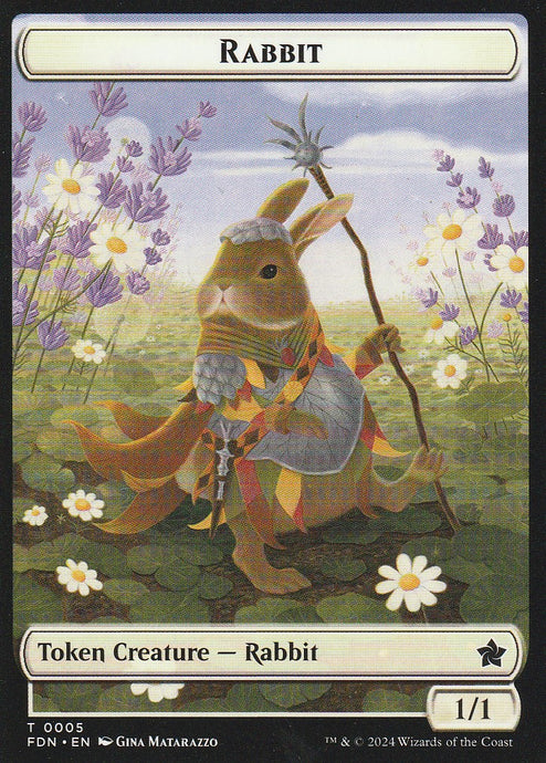 Magic the Gathering: Foundations Rabbit FDN T0005 Token