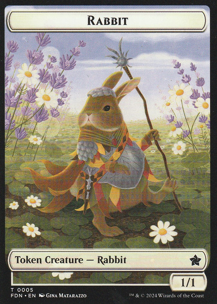 Magic the Gathering: Foundations Rabbit FDN T0005 Token