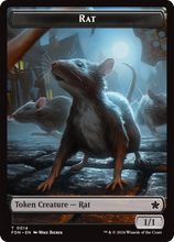Load image into Gallery viewer, Magic the Gathering: Foundations

Rat FDN T0014 Token

This card has been never played and placed straight in to a Ultra Pro Penny Sleeve
