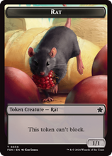 Load image into Gallery viewer, Magic the Gathering: Foundations

Rat FDN T0030 Token

This card has been never played and placed straight in to a Ultra Pro Penny Sleeve
