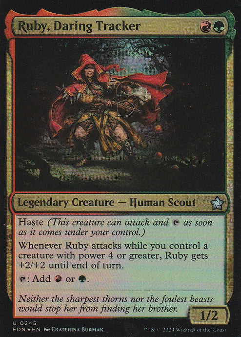 Magic the Gathering: Foundations Ruby, Daring Tracker FDN U0245 Foil
