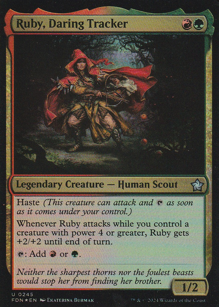 Magic the Gathering: Foundations Ruby, Daring Tracker FDN U0245 Foil