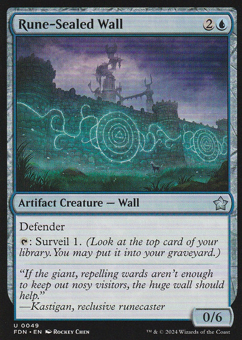 Magic the Gathering: Foundations Rune-Sealed Wall FDN U0049 Non-Foil