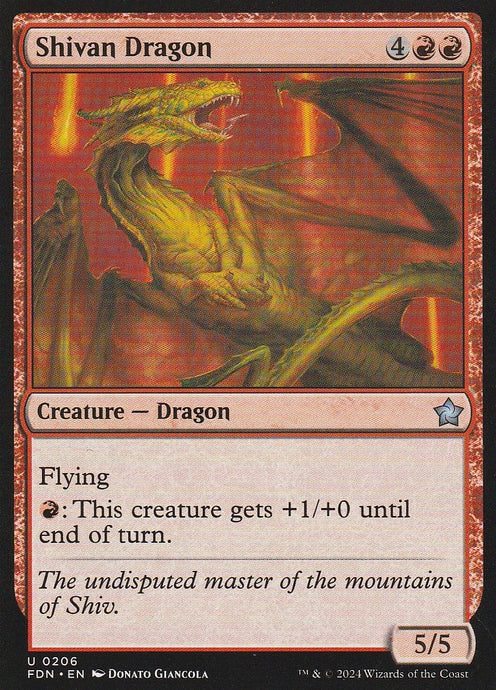Magic the Gathering: Foundations Shivan Dragon FDN U0206 Non-Foil
