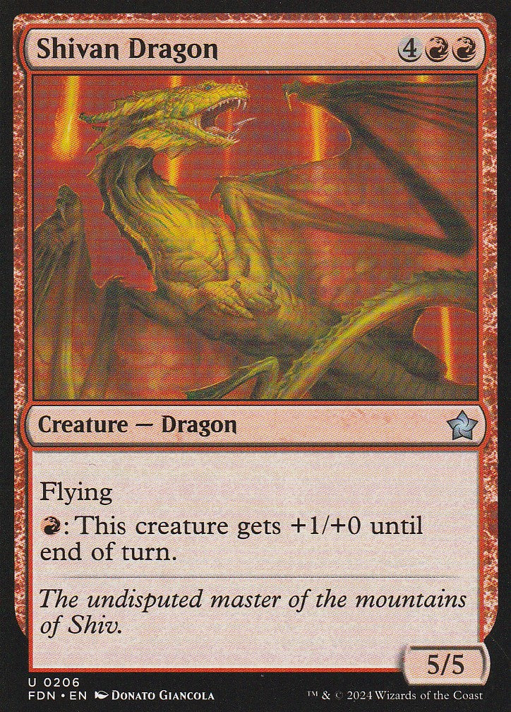 Magic the Gathering: Foundations Shivan Dragon FDN U0206 Non-Foil