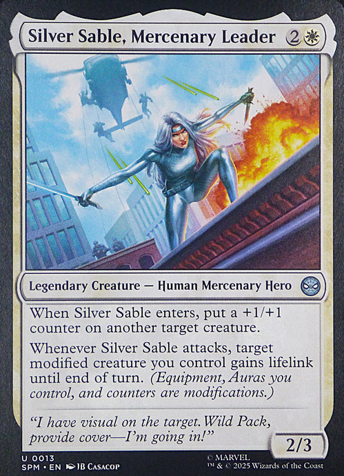 Magic the Gathering: Spider-Man

Silver Sable, Mercenary Leader SPM U0013