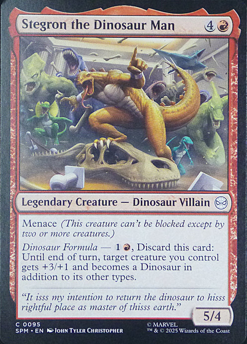 Magic the Gathering: Spider-Man

Stegron the Dinosaur Man SPM C0095