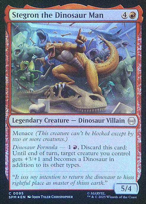 Magic the Gathering: Spider-Man

Stegron, the Dinosaur Man SPM C0095 - Foil