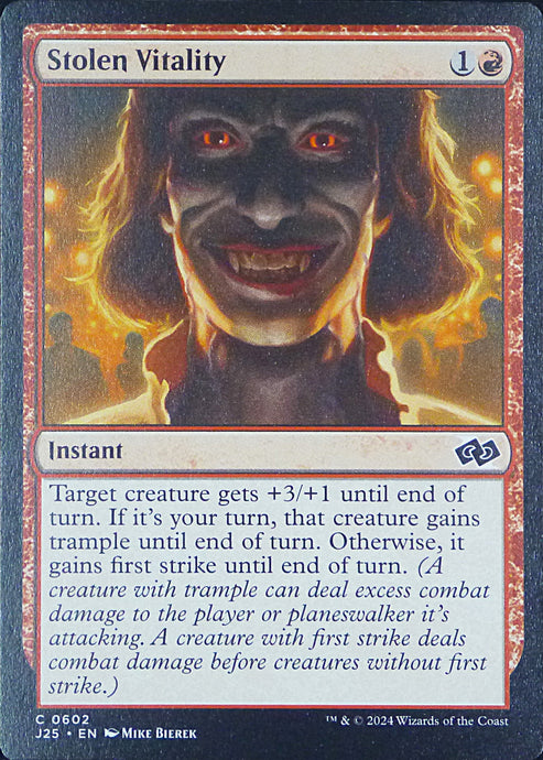 Magic the Gathering: Foundations Jumpstart

Stolen Vitality J25 C0602