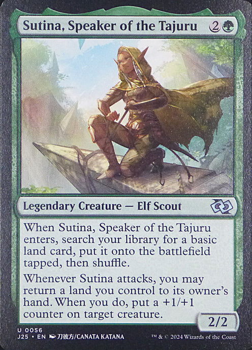Magic the Gathering: Foundations Jumpstart

Sutina, Speaker of the Tajuru J25 U0056