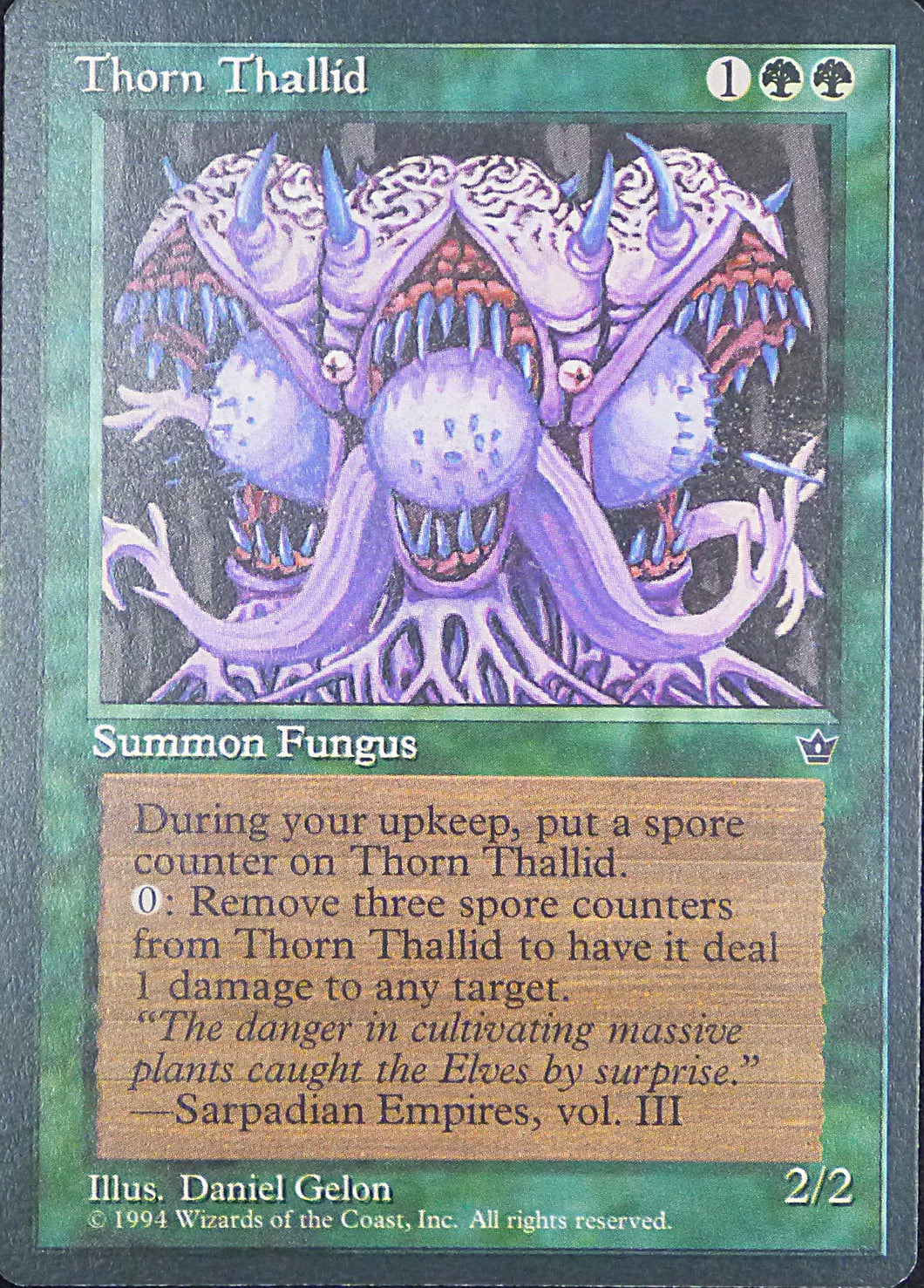 Magic the Gathering: Fallen Empires

Thorn Thallid Fallen Empires C0080a