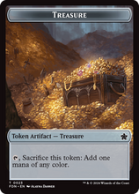Load image into Gallery viewer, Magic the Gathering: Foundations

Treasure FDN T0023 Token

This card has been never played and placed straight in to a Ultra Pro Penny Sleeve
