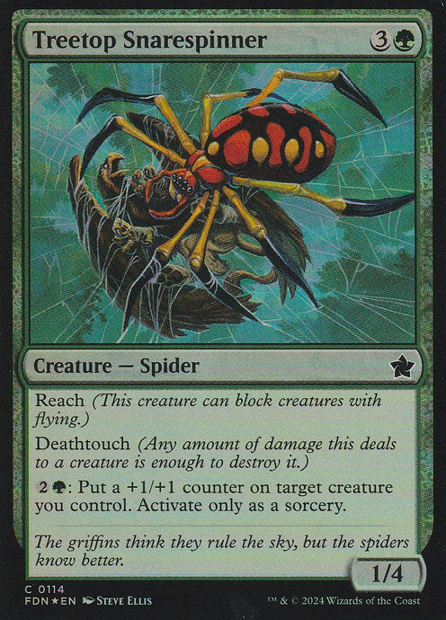 Magic the Gathering: Foundations Treetop Snarespinner FDN C0114 Foil