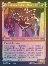 Load image into Gallery viewer, Magic the Gathering: Spider-Man

Miles Morales // Ultimate Spider-Man SPM M0108 Foil

This card has been never played and placed in to a Ultra Pro Penny Sleeve
