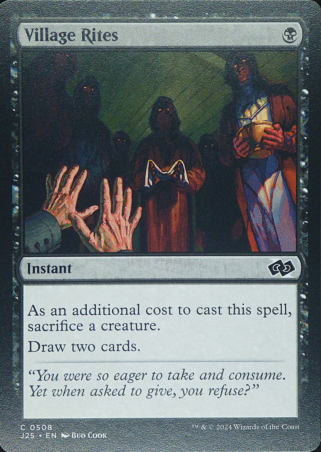 Magic the Gathering: Foundations Jumpstart

Village Rites J25 C0508