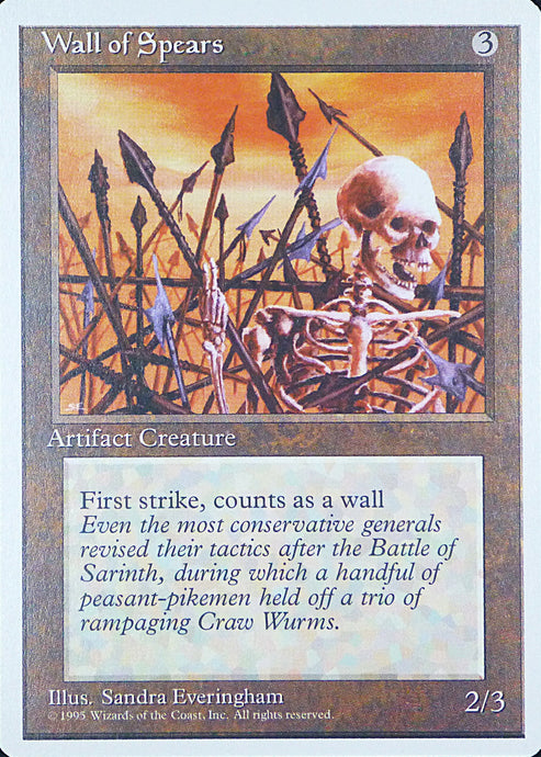 Magic the Gathering: Fourth Edition

Wall of Spears Fourth C0356