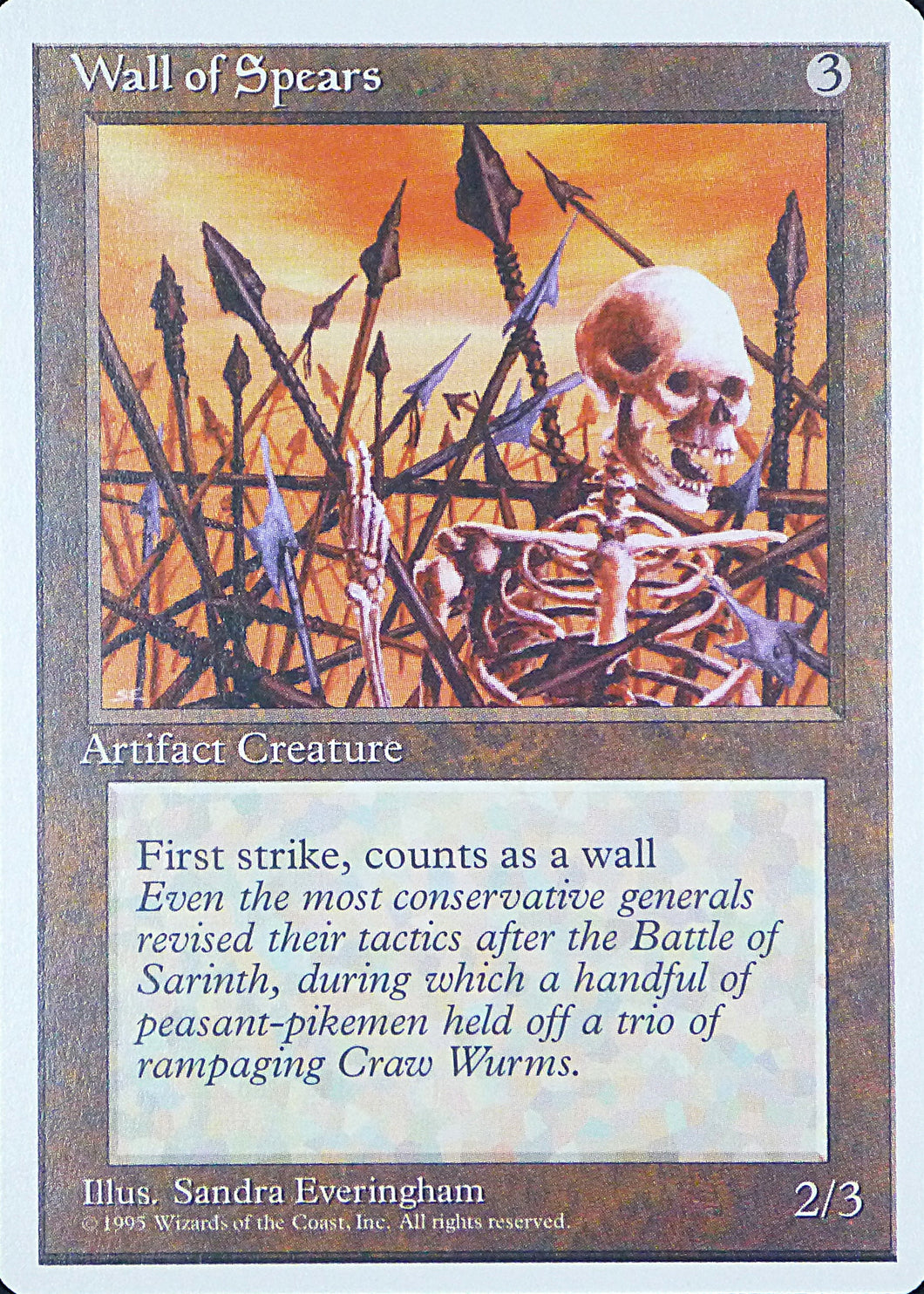 Magic the Gathering: Fourth Edition

Wall of Spears Fourth C0356