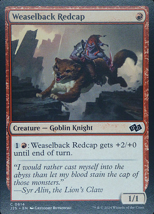 Magic the Gathering: Foundations Jumpstart

Weaselback Redcap J25 C0614