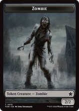 Load image into Gallery viewer, Magic the Gathering: Foundations

Zombie FDN T0015 Token

This card has been never played and placed straight in to a Ultra Pro Penny Sleeve
