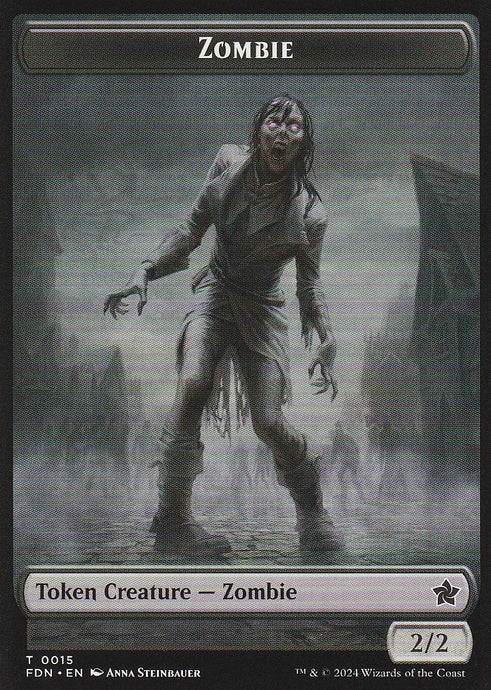 Magic the Gathering: Foundations Zombie FDN T0015 Token