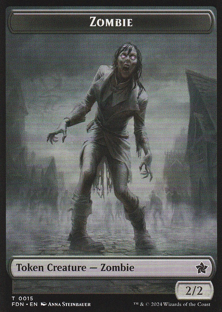 Magic the Gathering: Foundations Zombie FDN T0015 Token