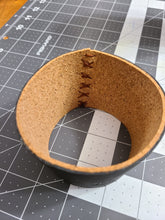 Load image into Gallery viewer, leather coffee cup sleeve with cork lining
